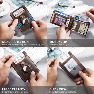 Premium Leather Wallet with Anti-Magnetic Change Clip