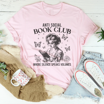 Camiseta del Club de Libros Anti Social Donde el Silencio Habla Volúmenes