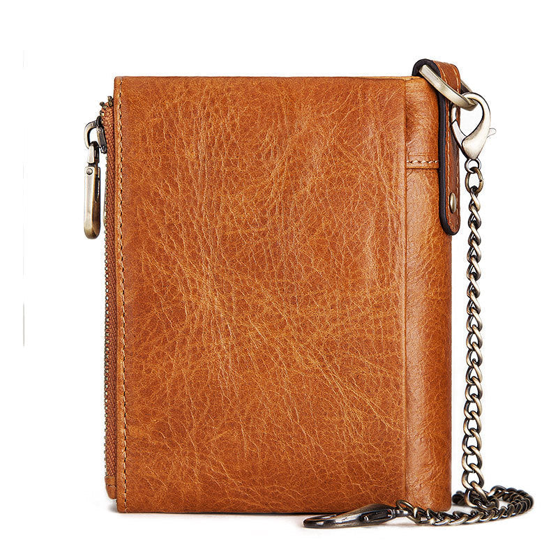 Premium Anti-Theft Double Zipper Leather Wallet