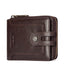 Anti-Theft Brush Men's Leather Wallet Top Layer Cowhide Short Coin Purse Zipper Retro Leather Men Bag - Korvel