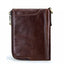 Anti-Theft Brush RFID Genuine Leather Men's Wallet Multifunctional Double Zipper Vertical Wallet Fashion Casual Coin Purse - Korvel