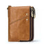 Anti-Theft Brush RFID Genuine Leather Men's Wallet Multifunctional Double Zipper Vertical Wallet Fashion Casual Coin Purse - Korvel