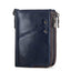 Anti-Theft Brush RFID Genuine Leather Men's Wallet Multifunctional Double Zipper Vertical Wallet Fashion Casual Coin Purse - Korvel