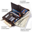 Anti-Theft Brush Wallet Leather Bag Multi-Function Buckle Zipper Retro Crazy Horse Cowhide Men's Bag Casual Coin Purse - Korvel