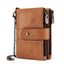 Anti-Theft Brush Wallet Leather Bag Multi-Function Buckle Zipper Retro Crazy Horse Cowhide Men's Bag Casual Coin Purse - Korvel