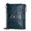 Anti-Theft Brush Wallet Leather Bag Multi-Function Buckle Zipper Retro Crazy Horse Cowhide Men's Bag Casual Coin Purse - Korvel