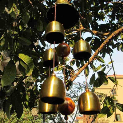 Antique Copper Wind Chime - Vintage Garden Decor