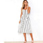 Vestido Midi de Lino y Algodón a Rayas BeAvant para Mujeres