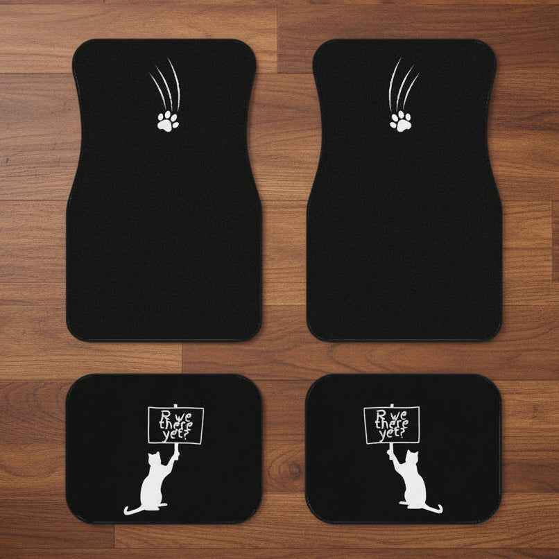 Are We There Yet? Cat Floor Mats – Set of 4