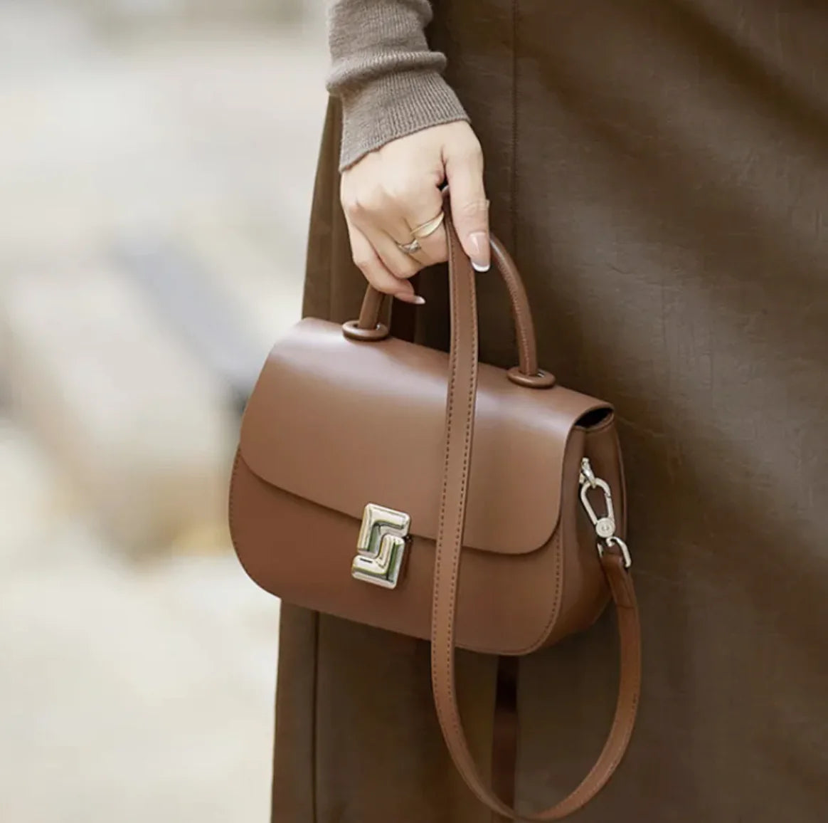 Sac bandoulière en cuir rétro