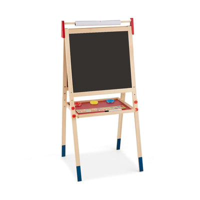 All-in-One Adjustable Wooden Kid's Art Easel with Accessories