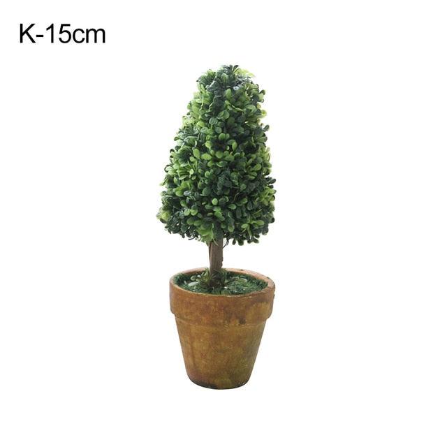 Arbre Bonsai Artificiel Élégant en Décor de Pot Rond
