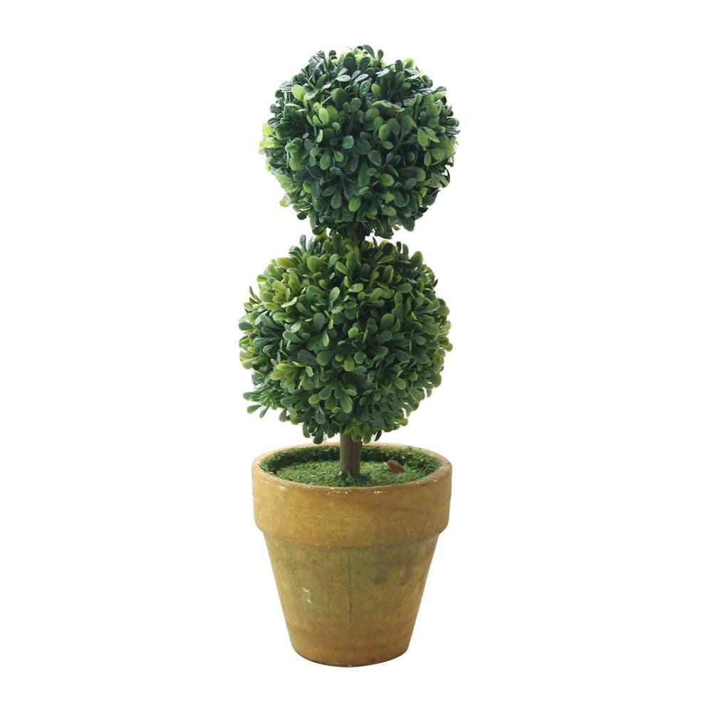 Arbre Bonsai Artificiel Élégant en Décor de Pot Rond