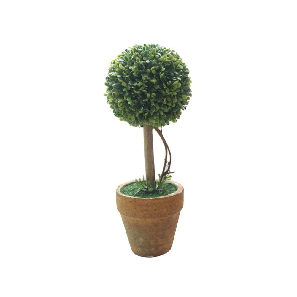 Arbre Bonsai Artificiel Élégant en Décor de Pot Rond