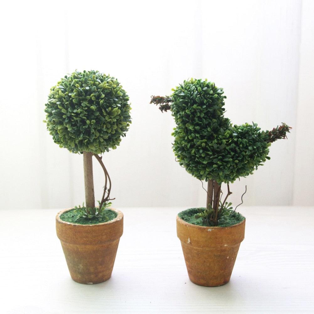 Arbre Bonsai Artificiel Élégant en Décor de Pot Rond