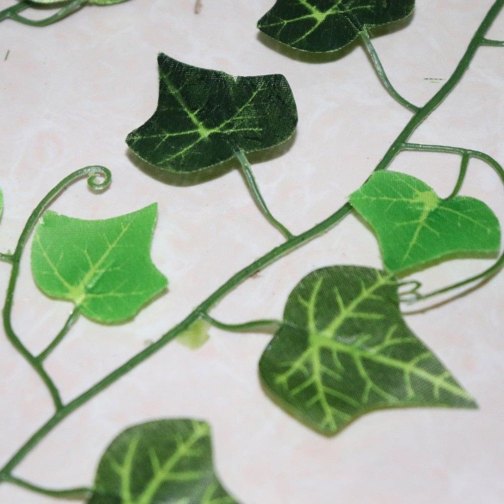 Guirnalda de Hojas de Hiedra Artificial - 2.4M Vides Colgantes para Decoración del Hogar