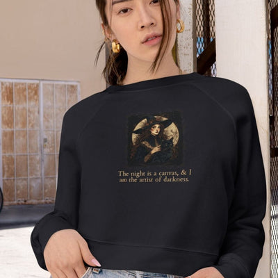 Artist of Darkness Women's Cropped Pullover - Stylish Fleece Sweatshirt