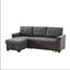 Dark Gray Linen Reversible Sleeper Sectional Sofa with Storage Chaise