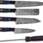 Artisan Crafted Damascus Knife Collection with Sharpener - Korvel