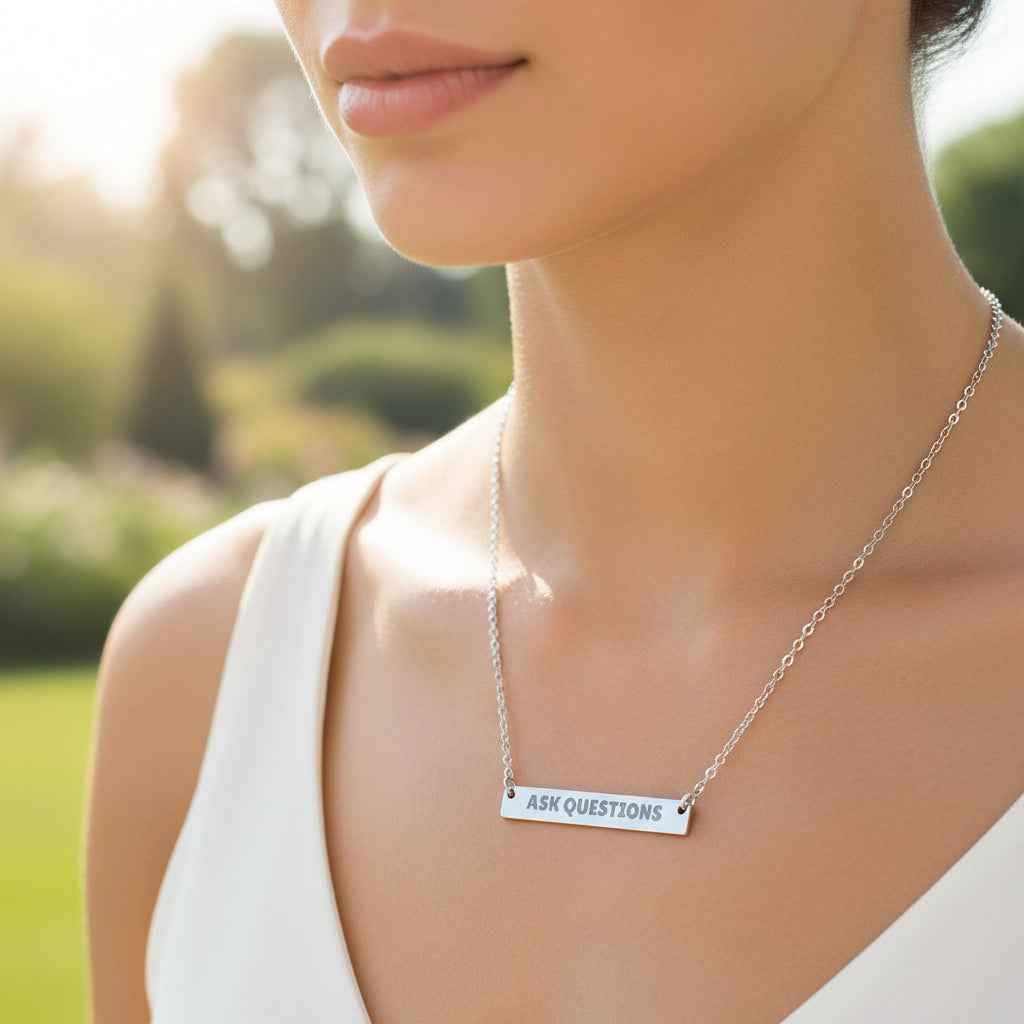 Ask Questions Bar Necklace – Minimalist Statement Jewelry