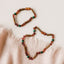 Bracelet/Anklet en Ambre Baltique Cognac Brut et Malachite en Bois de Noisetier