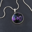 Collar de Pendiente Redondo con Cinta Morada Pulse