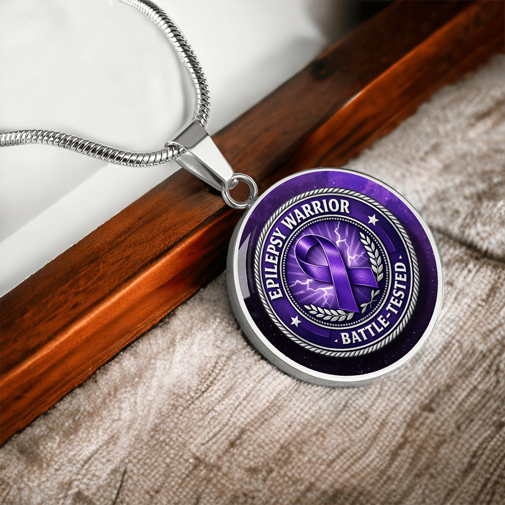 Epilepsy Warrior Round Pendant Necklace