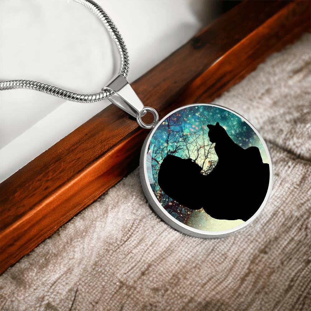 Collier Silhouette de Noël pour Amoureuse des Chats