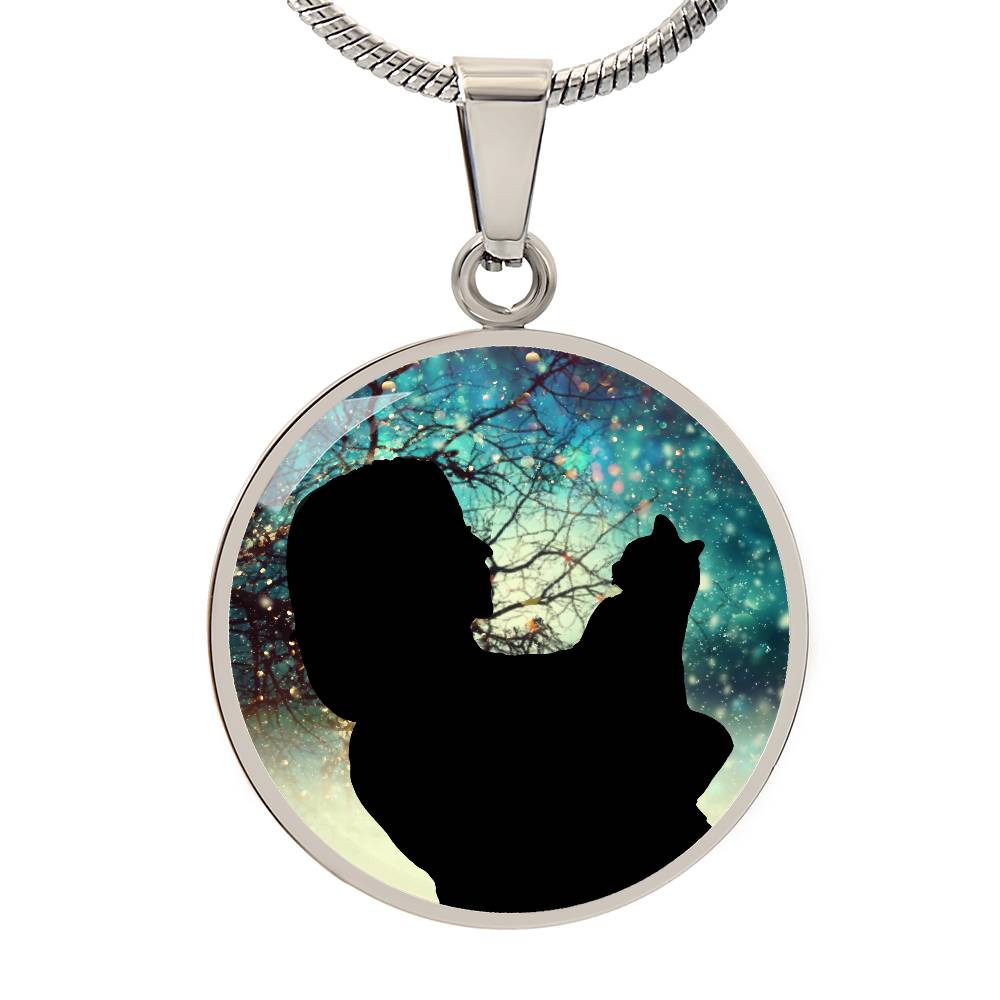 Collier Silhouette de Noël pour Amoureuse des Chats