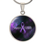 Collar de Pendiente Redondo con Cinta Morada Pulse