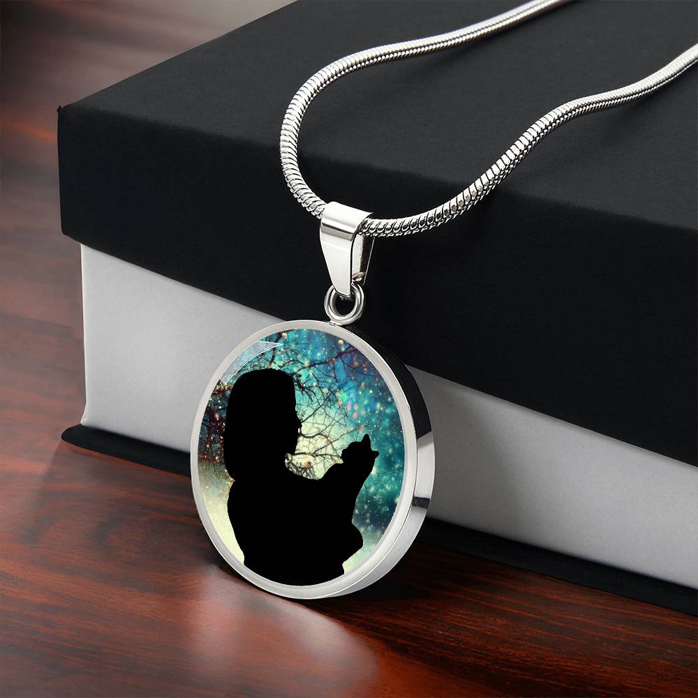 Collier Silhouette de Noël pour Amoureuse des Chats