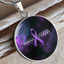 Collar de Pendiente Redondo con Cinta Morada Pulse
