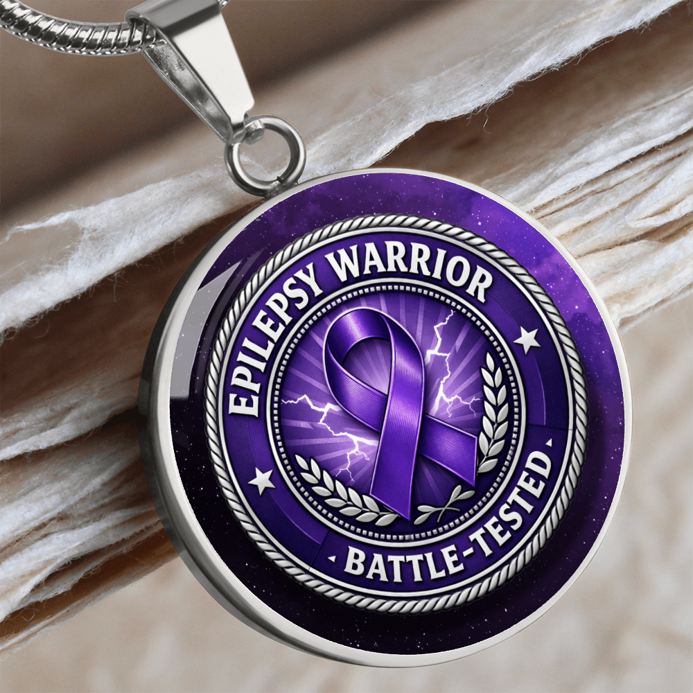 Epilepsy Warrior Round Pendant Necklace