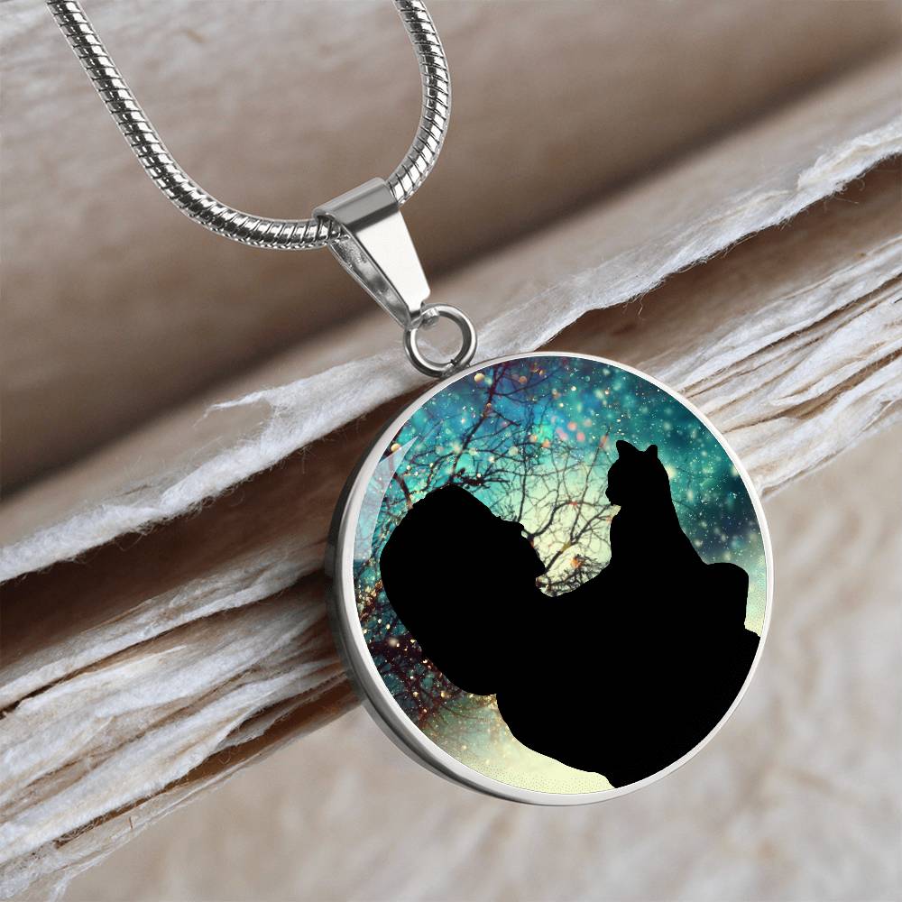 Collier Silhouette de Noël pour Amoureuse des Chats
