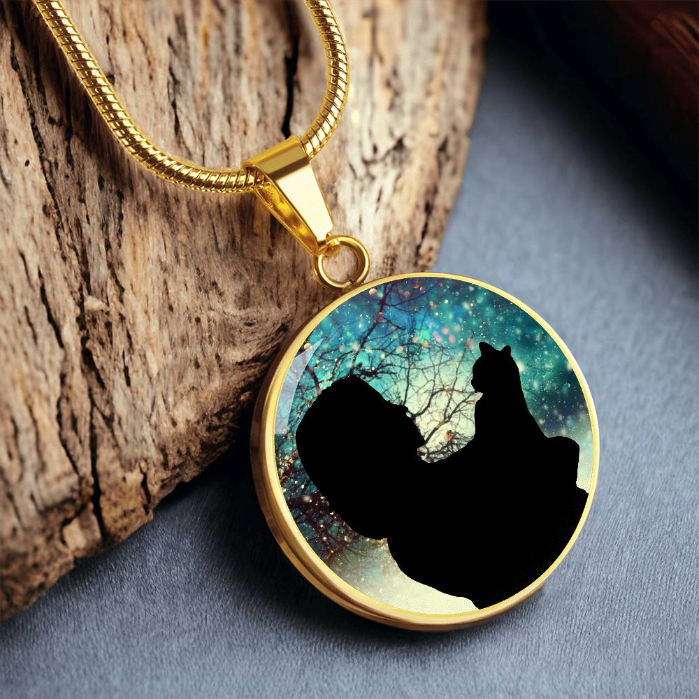 Collier Silhouette de Noël pour Amoureuse des Chats