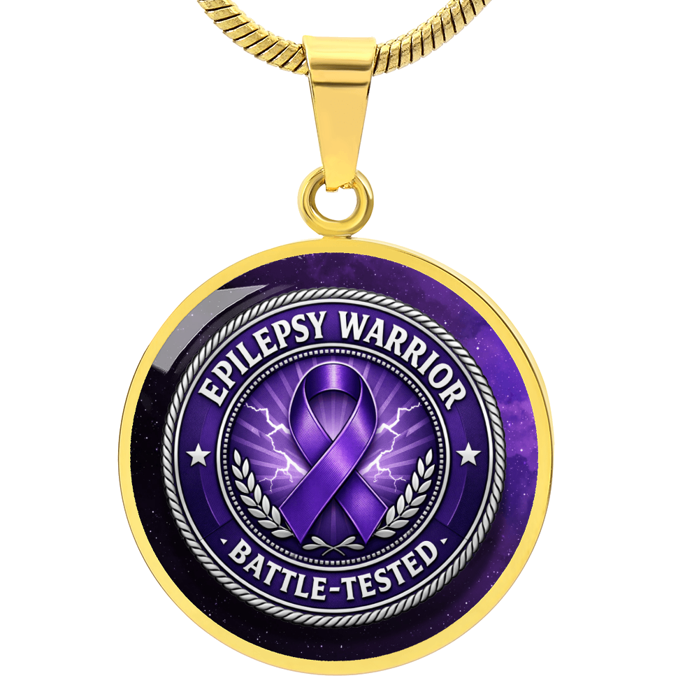 Epilepsy Warrior Round Pendant Necklace