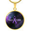 Collar de Pendiente Redondo con Cinta Morada Pulse