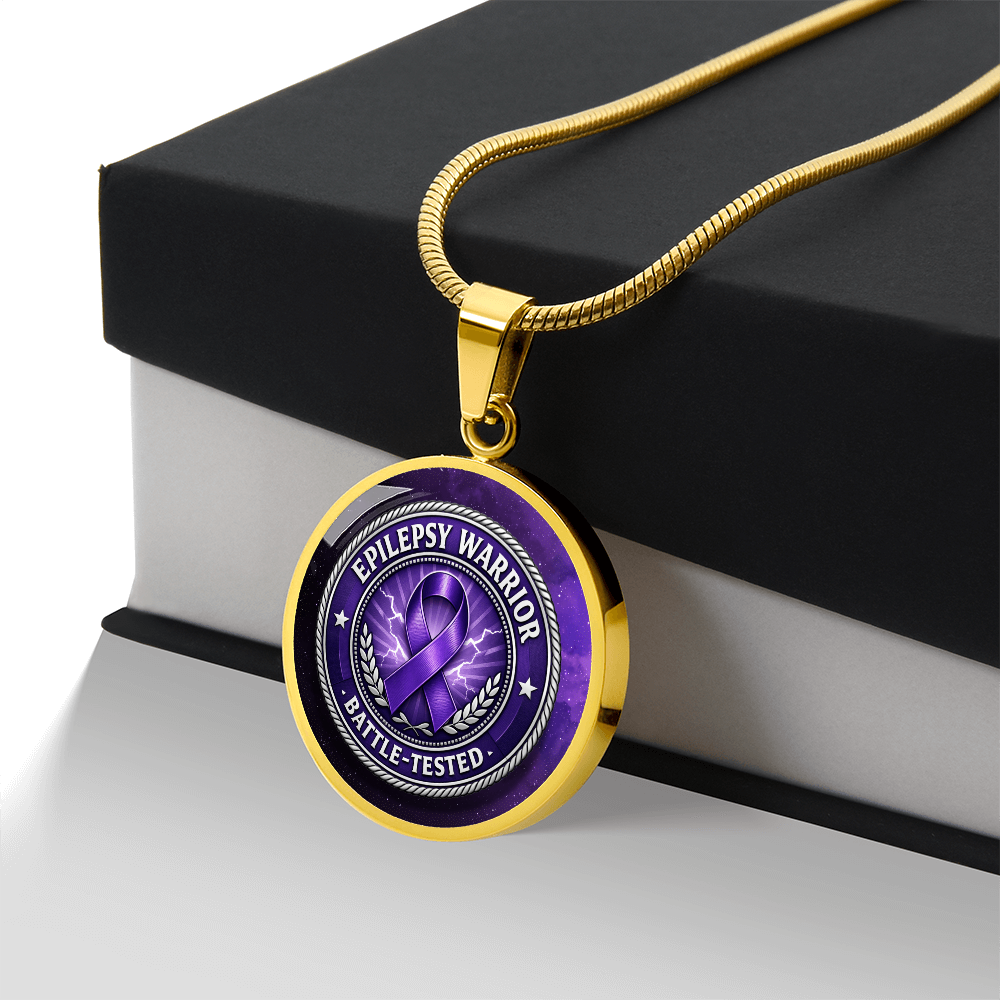 Epilepsy Warrior Round Pendant Necklace
