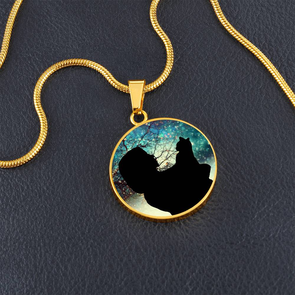 Collier Silhouette de Noël pour Amoureuse des Chats