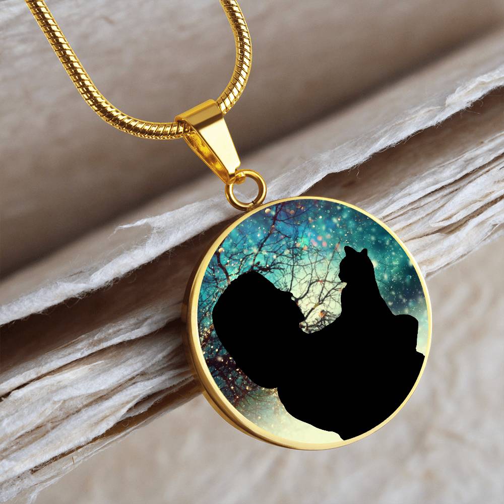 Collier Silhouette de Noël pour Amoureuse des Chats