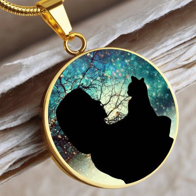 Collar de Navidad Silueta de Gato Mujer