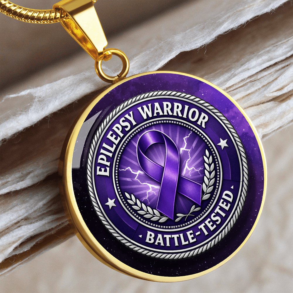 Epilepsy Warrior Round Pendant Necklace