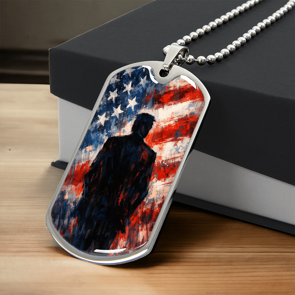 Collar de Perro Dog Tag Silueta Americana Abstracta