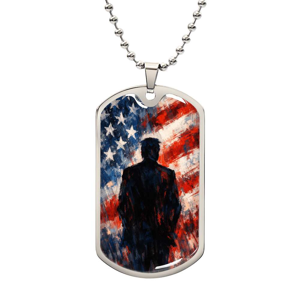 Collar de Perro Dog Tag Silueta Americana Abstracta