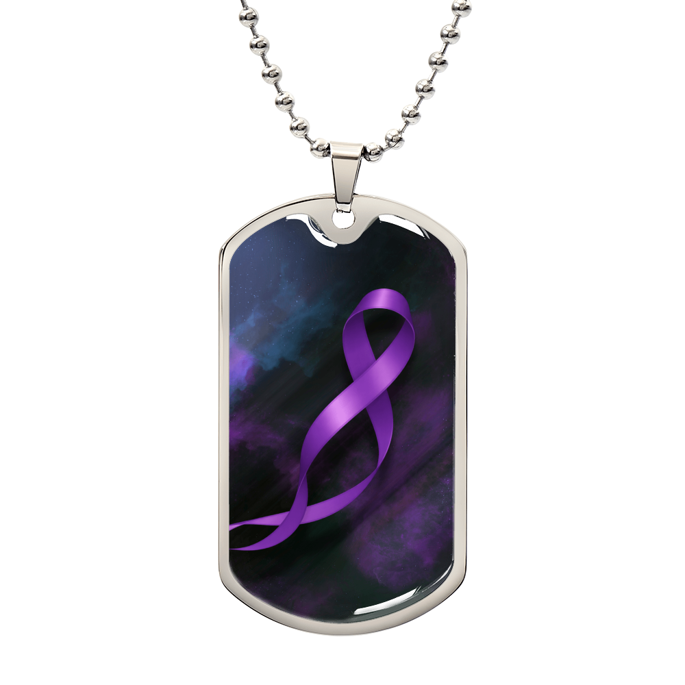 Collier en dog tag de sensibilisation à l'épilepsie – Souvenir en ruban violet