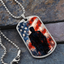 Collar de Perro Dog Tag Silueta Americana Abstracta