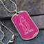 Collar de etiqueta para perro con arte lineal de gato 'Estoy Aquí' - Acabado en plata o dorado
