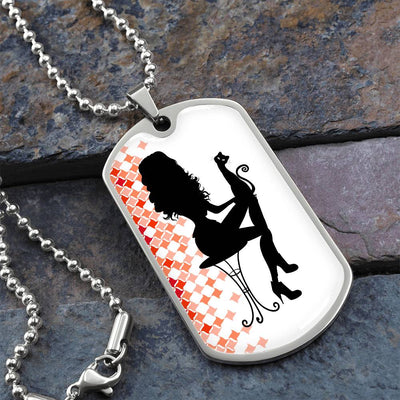 Chic Cat Enthusiast Dog Tag Necklace - Korvel