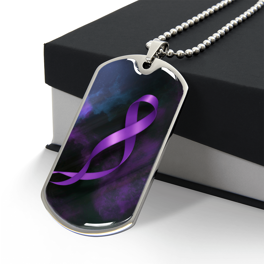 Collier en dog tag de sensibilisation à l'épilepsie – Souvenir en ruban violet