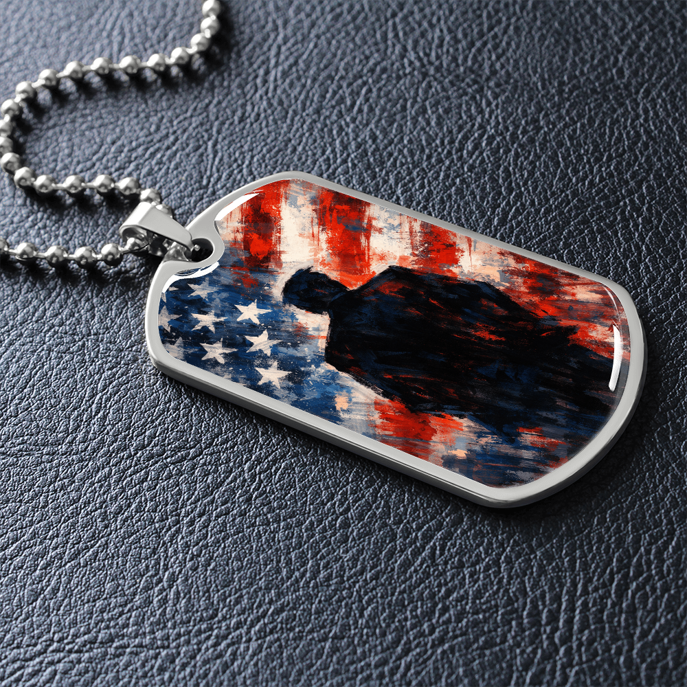Collar de Perro Dog Tag Silueta Americana Abstracta